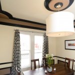 Small white hardwood dining room